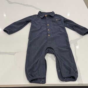 Navy Blue Corduroy Baby Jumpsuit